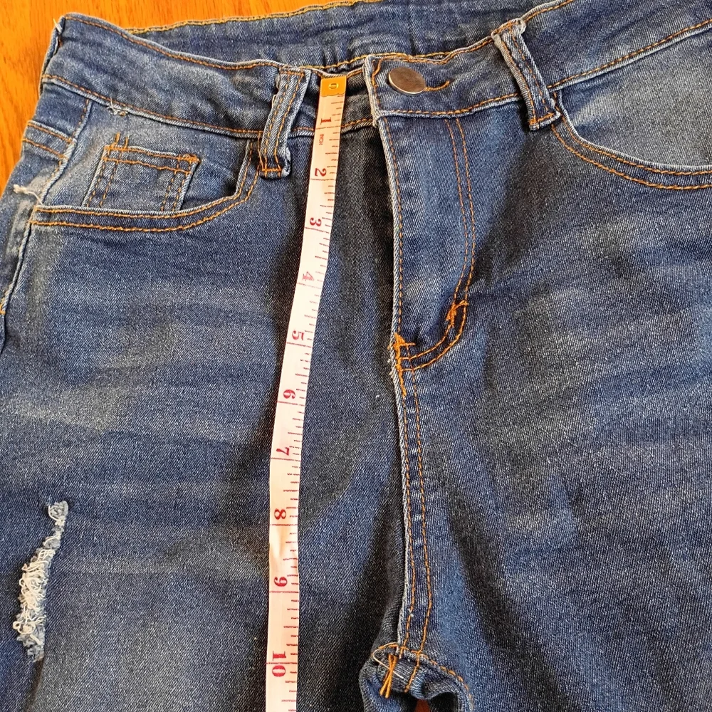 SHEIN SXY High Waist Ripped Raw Hem Flare Leg Jeans Size 21/Medium